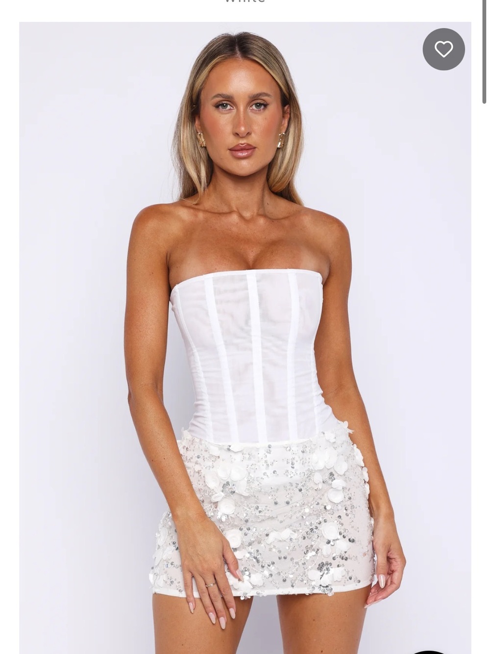 White Sequin Skirt